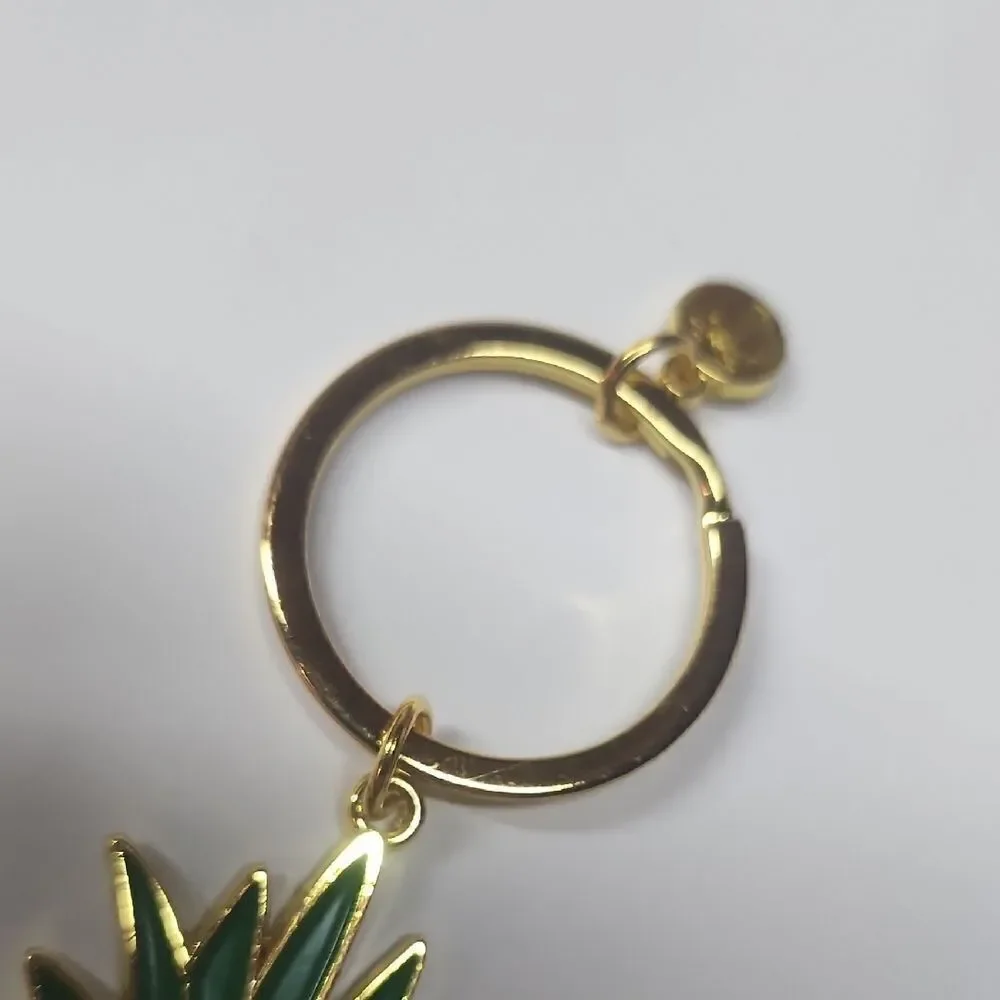 Island Haus Co Gold and Green Pineapple Keychain